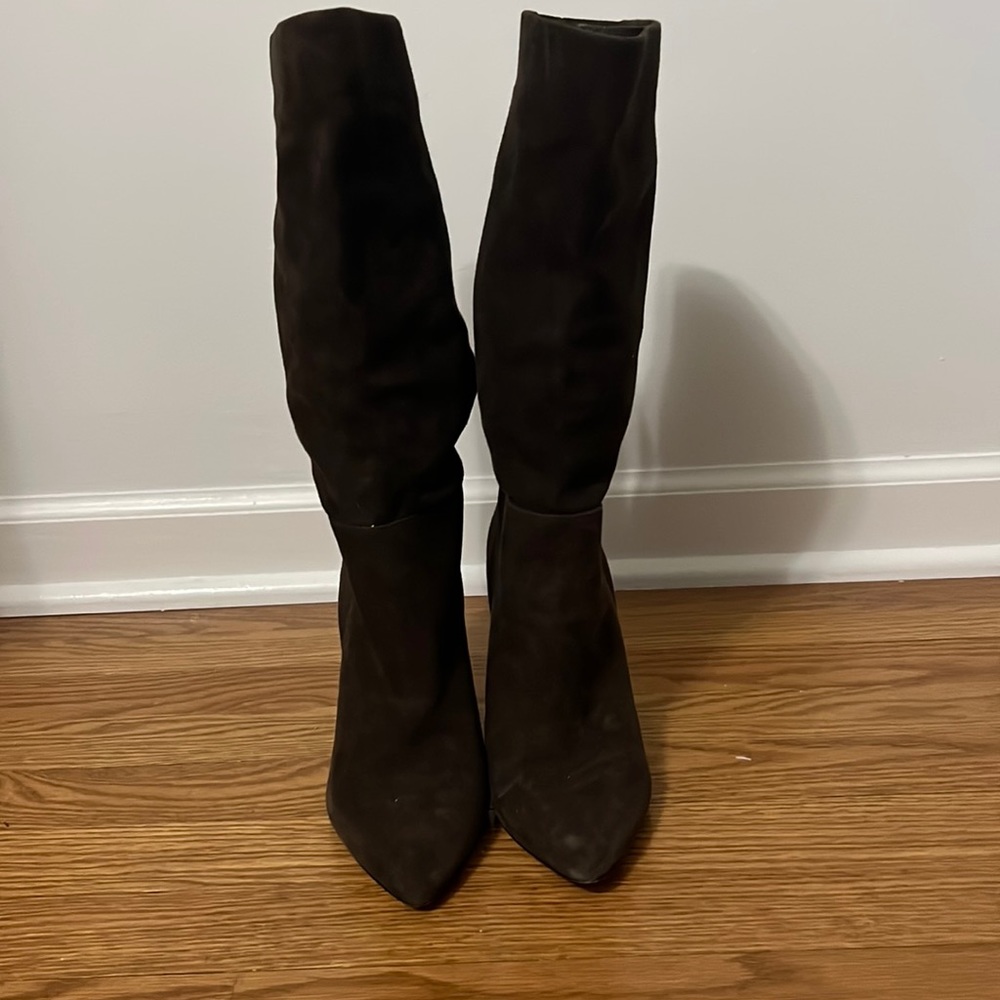 High heeled brown boots!